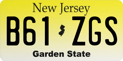 NJ license plate B61ZGS