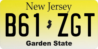 NJ license plate B61ZGT