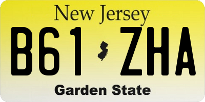 NJ license plate B61ZHA