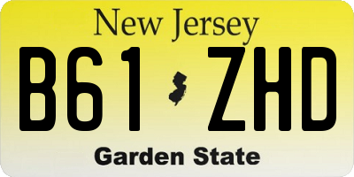 NJ license plate B61ZHD