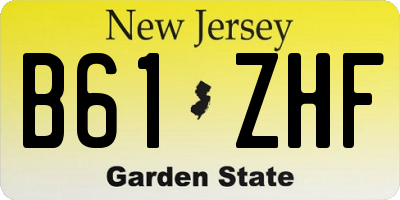 NJ license plate B61ZHF