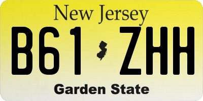 NJ license plate B61ZHH