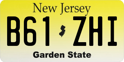 NJ license plate B61ZHI