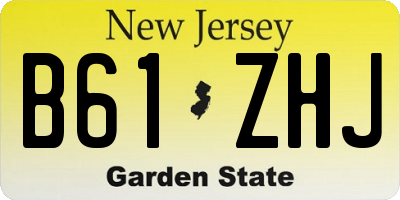 NJ license plate B61ZHJ