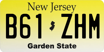 NJ license plate B61ZHM