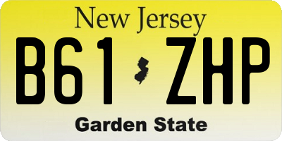 NJ license plate B61ZHP