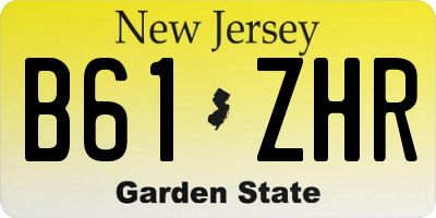 NJ license plate B61ZHR