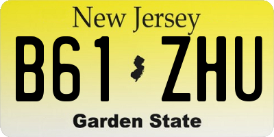 NJ license plate B61ZHU