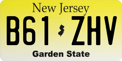 NJ license plate B61ZHV