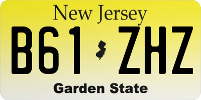NJ license plate B61ZHZ