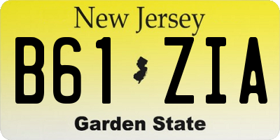 NJ license plate B61ZIA