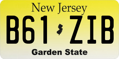 NJ license plate B61ZIB