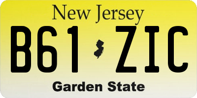 NJ license plate B61ZIC