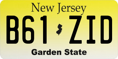 NJ license plate B61ZID