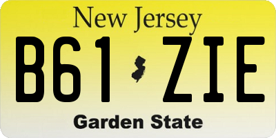 NJ license plate B61ZIE
