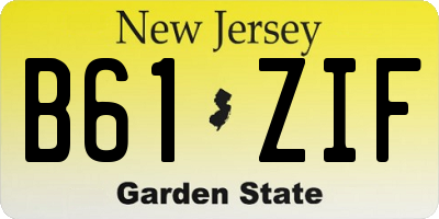 NJ license plate B61ZIF