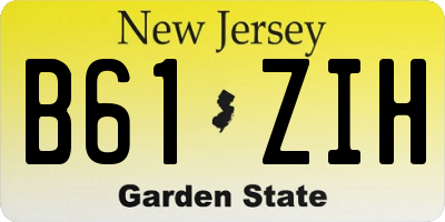 NJ license plate B61ZIH