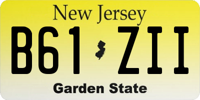 NJ license plate B61ZII
