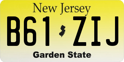 NJ license plate B61ZIJ