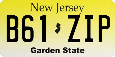 NJ license plate B61ZIP
