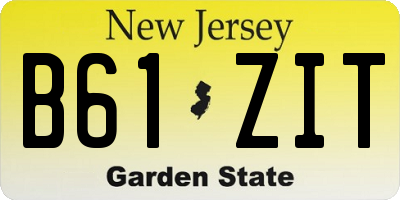 NJ license plate B61ZIT