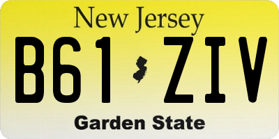 NJ license plate B61ZIV