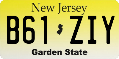 NJ license plate B61ZIY