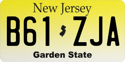 NJ license plate B61ZJA