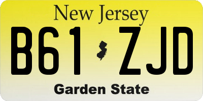 NJ license plate B61ZJD