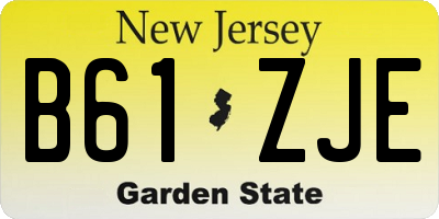 NJ license plate B61ZJE