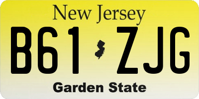 NJ license plate B61ZJG
