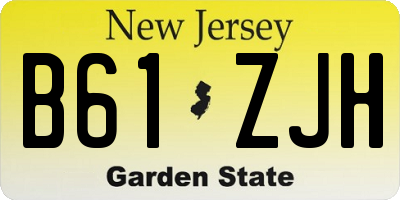 NJ license plate B61ZJH