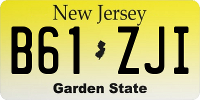 NJ license plate B61ZJI