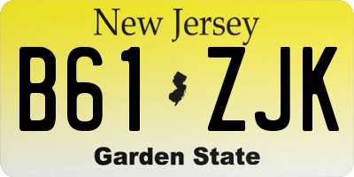 NJ license plate B61ZJK