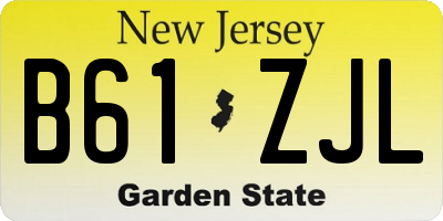 NJ license plate B61ZJL