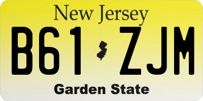 NJ license plate B61ZJM