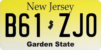 NJ license plate B61ZJO