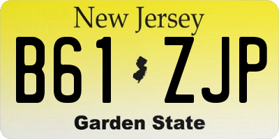 NJ license plate B61ZJP