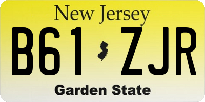 NJ license plate B61ZJR