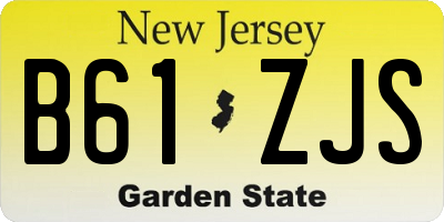 NJ license plate B61ZJS