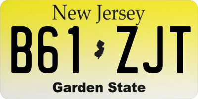 NJ license plate B61ZJT