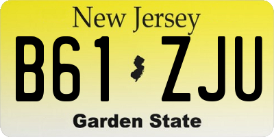 NJ license plate B61ZJU