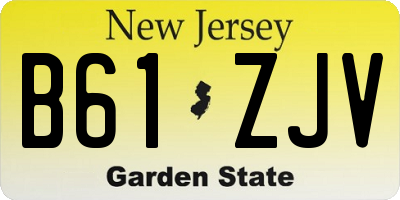 NJ license plate B61ZJV