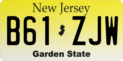 NJ license plate B61ZJW