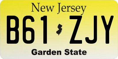 NJ license plate B61ZJY