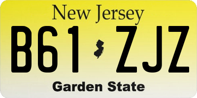 NJ license plate B61ZJZ