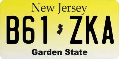 NJ license plate B61ZKA
