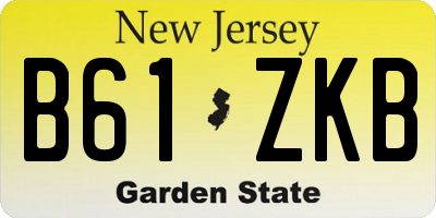 NJ license plate B61ZKB
