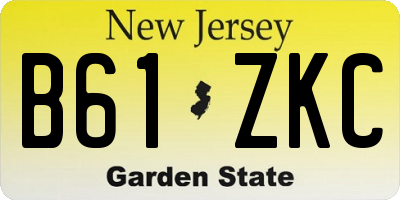 NJ license plate B61ZKC