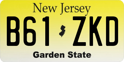 NJ license plate B61ZKD